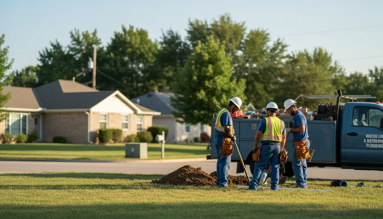 Residential water line and bathroom plumbing service in Mereta, TX